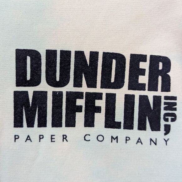 The Office Dunder Mifflin Paper Junior's White Light Blue Tie Dye Hoodie Medium - Picture 3 of 6